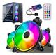  Kit Gamer 3 Ventiladores RGB 120 mm + Caja Controladora 